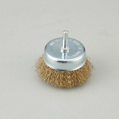 ECO Standard Shaft Mounted Crimped brass wire cup brush, DIY