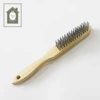 Good Quality Natural wooden handle Strong Zinc Steel Bristles Wire Brush,BBQ Brush,Polish Brush